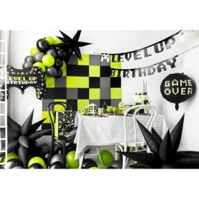 Balionas "Game over" Partydeco, tema "geimeriai", kompiuteriniai žaidimai, juodas su "nude" spalvos užrašu, 45cm