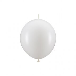 Balionas Link Partydeco, 28 cm, baltos spalvos (pastel pure white)