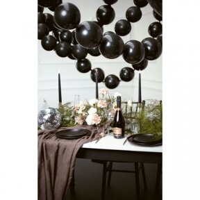 Balionas Link Partydeco, 28 cm, juodos spalvos (pastel black)