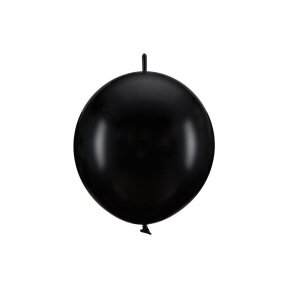 Balionas Link Partydeco, 28 cm, juodos spalvos (pastel black)