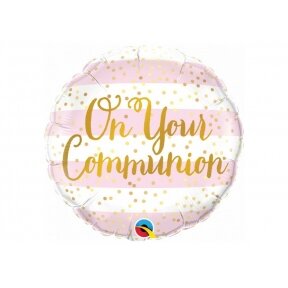 Balionas "On your communion", pirmai komunijai, apvalus, 45cm