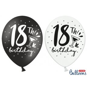 Balionas skaičius 18 th birthday, baltas, 30cm