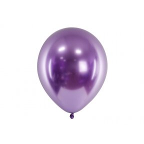 Balionas su atspindžio efektu (chrominis), violetinis, 30 cm
