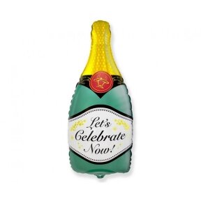 Folinis balionas "Šampano butelis", Let's celebrate now, 61cm