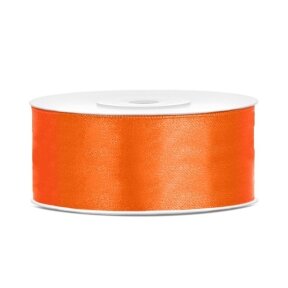 Satino juosta 25mm x 25m, oranžinė (orange) spalva